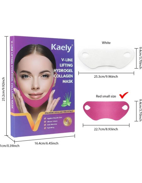 Máscara Lifting Facial Kaely 6Pcs Rojo Tamaño Pequeño