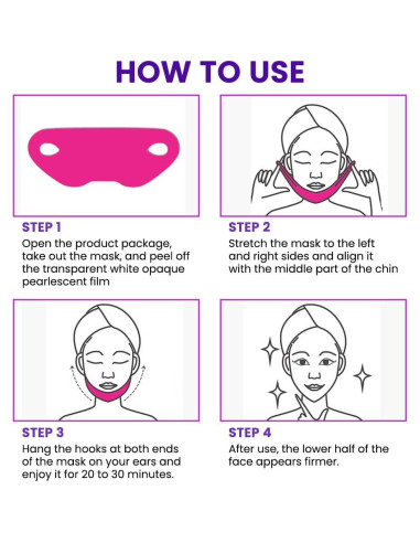 Máscara Lifting Facial Kaely 6Pcs Rojo Tamaño Pequeño