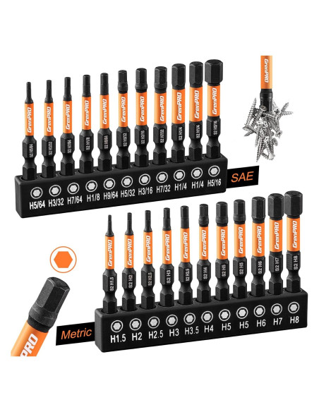 Juego de Brocas Allen GrenPRO 22 Piezas Métricas y SAE