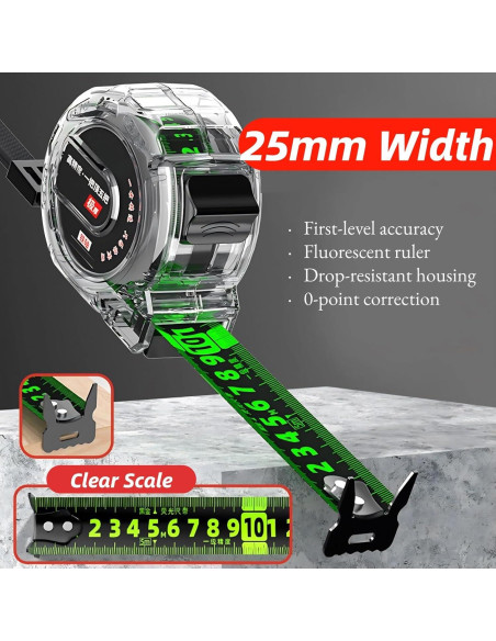 Cinta Métrica Retráctil Hilitand 5m Acero Inoxidable con Caja