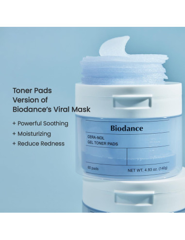 Almohadillas de Tónico Gel Biodance Cera-nol 60 Pads 140g