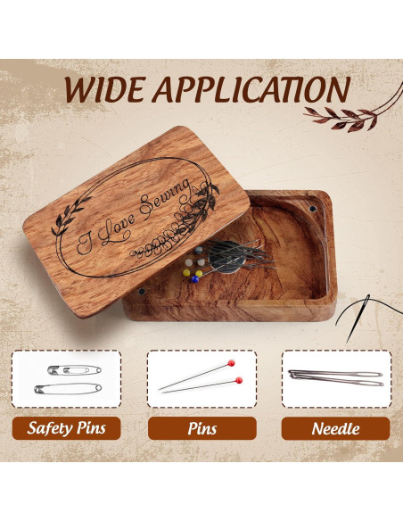 Caja de Almacenamiento de Agujas de Coser SAVINA - Madera Vintage Caja de Almacenamiento de Agujas de Coser SAVINA - Madera Vintage