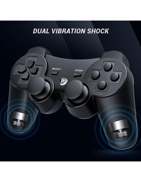 Controlador Inalámbrico OKHAHA para PS3 Doble Shock 3 Negro