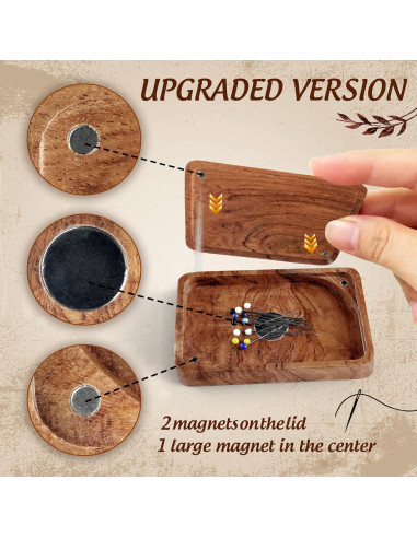 Caja de Almacenamiento de Agujas de Coser SAVINA - Madera Vintage