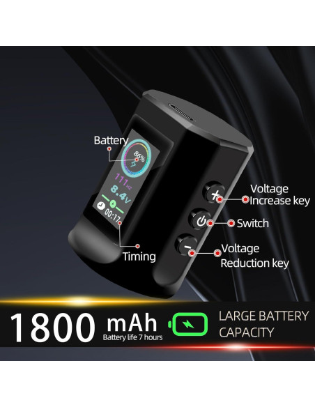 Kit de Tatuaje Inalámbrico Vidattx con 20 Agujas y Tintas