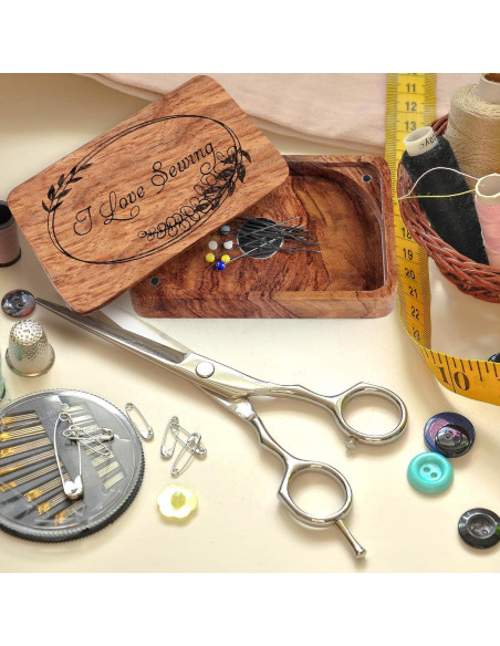 Caja de Almacenamiento de Agujas de Coser SAVINA - Madera Vintage Caja de Almacenamiento de Agujas de Coser SAVINA - Madera Vintage