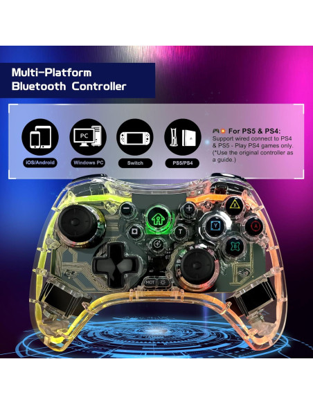 Controlador Inalámbrico Joso S03 RGB para Switch y PC