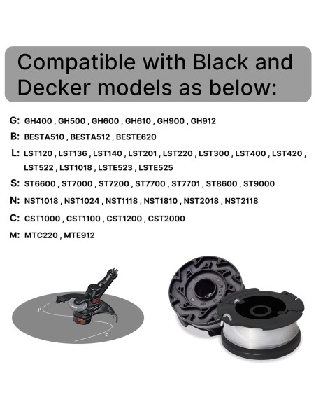 Cuerda AF-100 RISELION para Desmalezadora Black and Decker 9.14m