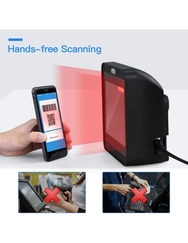 Escáner de Códigos de Barras 2D Eyoyo EY-8550 Automático USB