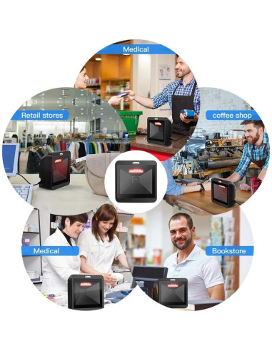 Escáner de Códigos de Barras 2D Eyoyo EY-8550 Automático USB