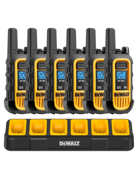 Walkie Talkies DEWALT DXFRS300 1W Impermeables Paquete 6