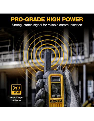 Walkie Talkies DEWALT DXFRS300 1W Impermeables Paquete 6