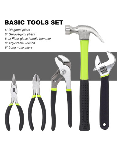 Juego de Herramientas FASTPRO 215 Piezas con Bolsa 30.48 cm Verde