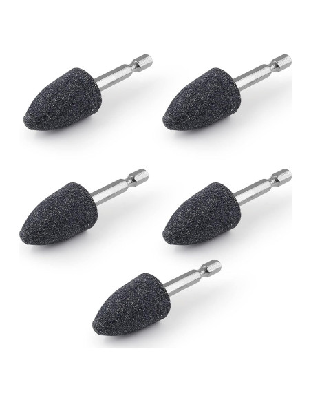 5 Puntas de Taladro Abrasivas Aracombie para Piedra 6.35mm