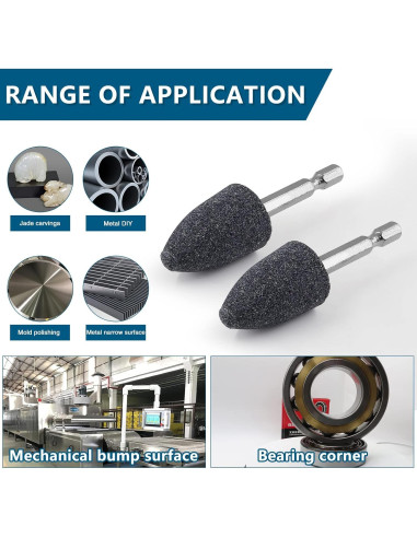5 Puntas de Taladro Abrasivas Aracombie para Piedra 6.35mm