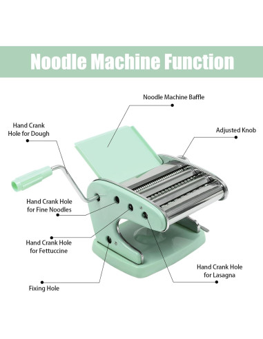 Máquina para hacer pasta manual Kaichenyt - Acero inoxidable, 6 grosores