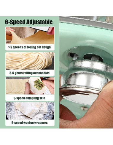Máquina para hacer pasta manual Kaichenyt - Acero inoxidable, 6 grosores