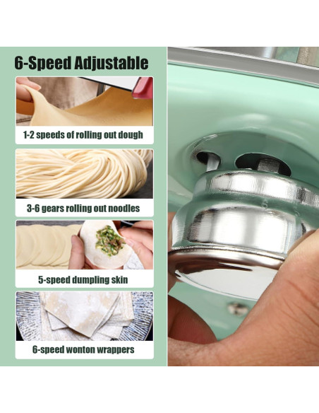 Máquina para hacer pasta manual Kaichenyt - Acero inoxidable, 6 grosores