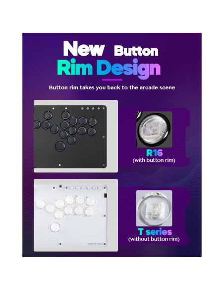 Controlador Arcade Sehawei R16 con RGB y 16 Botones para PC/PS3/PS4/Switch