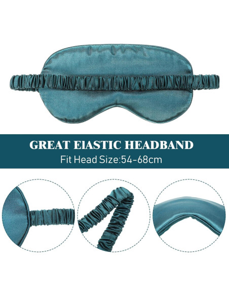 Conjunto de Máscara de Dormir de Seda Geyoga - 2 Antifaces y Tapones