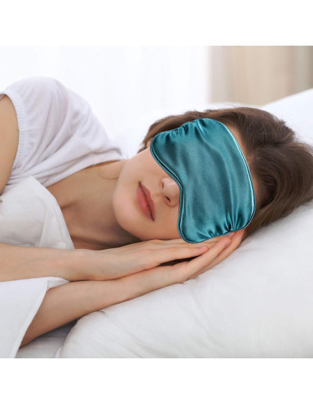 Conjunto de Máscara de Dormir de Seda Geyoga - 2 Antifaces y Tapones