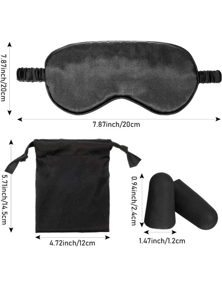 Conjunto de Máscara de Dormir de Seda Geyoga - 2 Antifaces y Tapones