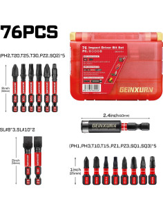 Juego de 76 Piezas de Puntas de Destornillador GEINXURN S2 2
