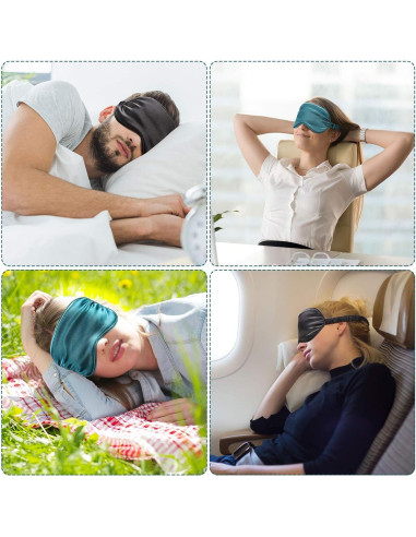 Conjunto de Máscara de Dormir de Seda Geyoga - 2 Antifaces y Tapones