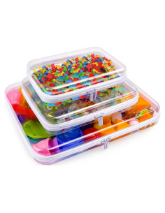 Funda Dura Transparente AOBOPLE con Cremallera - Almacenamiento Juguetes