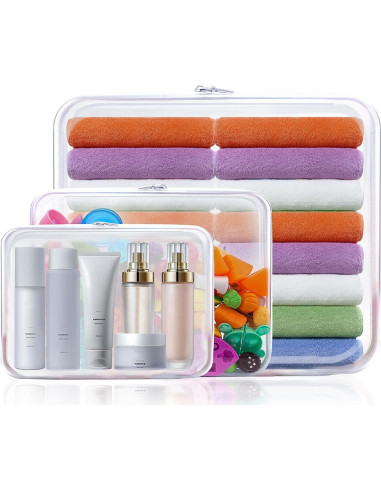 Funda Dura Transparente AOBOPLE con Cremallera - Almacenamiento Juguetes