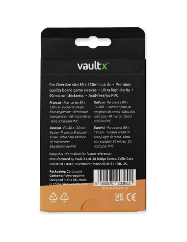 Fundas Oversize Vault X 80x120mm - 90pcs Protección Premium