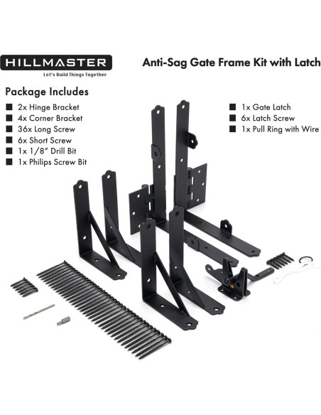 Kit de Soporte de Puerta Anti Sag HILLMASTER 1 Juego Negro