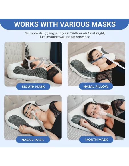 Almohada Cervical CPAP Elviros Ajustable Espuma Viscoelástica