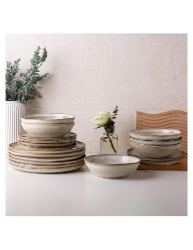 Conjunto de Vajilla de Cerámica AmorArc 12 Piezas para 4 Personas