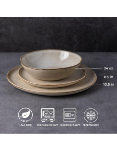 Conjunto de Vajilla de Cerámica AmorArc 12 Piezas para 4 Personas 2