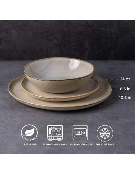 Conjunto de Vajilla de Cerámica AmorArc 12 Piezas para 4 Personas
