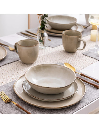 Conjunto de Vajilla de Cerámica AmorArc 12 Piezas para 4 Personas