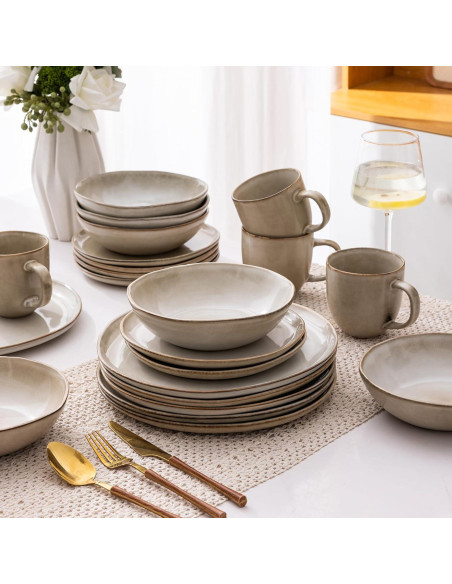 Conjunto de Vajilla de Cerámica AmorArc 12 Piezas para 4 Personas