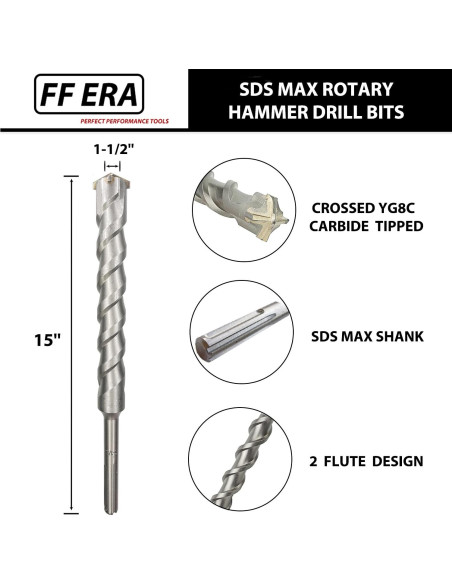 Broca de Martillo Rotativo SDS MAX 38mm x 38cm FF ERA