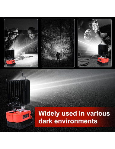 Luz de trabajo LED portátil WQOXF 108W 5400LM para Milwaukee M18