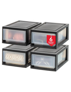 Organizador de Almacenamiento IRIS USA 4 Cajones Plástico Negro