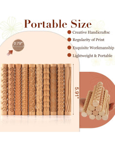 Juego de 10 Herramientas de Cerámica Lzttyee con Mango de Madera 2