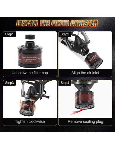 Máscara de Gas HANUU Táctica Militar con Filtro 40mm