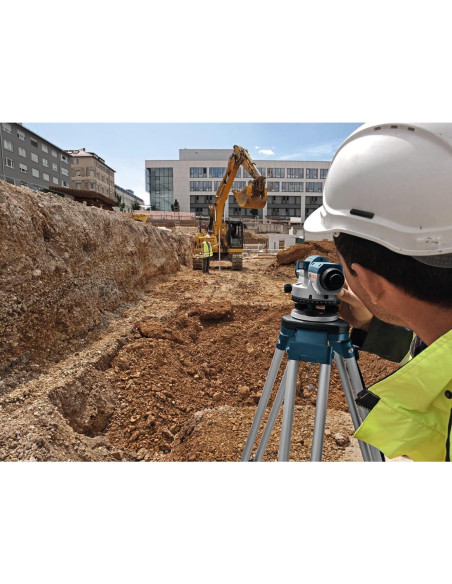 Nivel Óptico Automático Bosch GOL26CK 26x con Trípode y Varilla