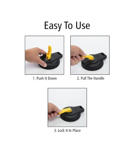 Ventosa STANLEY S4004 Negra/Amarilla - Soporta 90.72 kg (Paquete de 2) 2