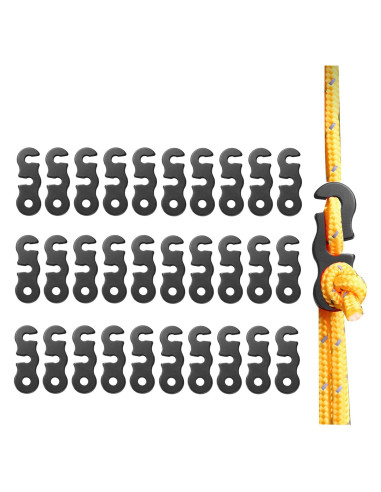 30 Pcs Ajustadores de Cuerda de Aluminio LUYADIN para Camping