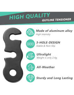 30 Pcs Ajustadores de Cuerda de Aluminio LUYADIN para Camping 2