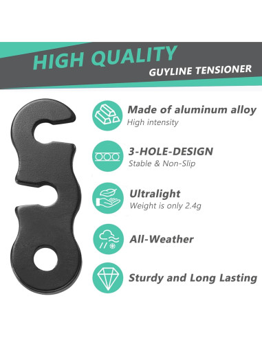 30 Pcs Ajustadores de Cuerda de Aluminio LUYADIN para Camping