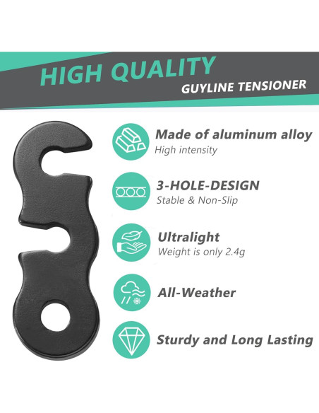 30 Pcs Ajustadores de Cuerda de Aluminio LUYADIN para Camping