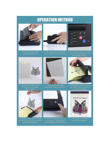 Máquina Copiadora Térmica de Plantillas de Tatuaje Sacnahe - Negro